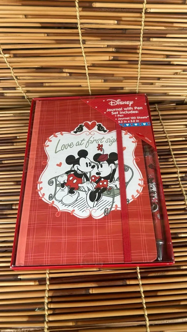 Disney Mickey and Minnie Mouse Journal and Pen Set New